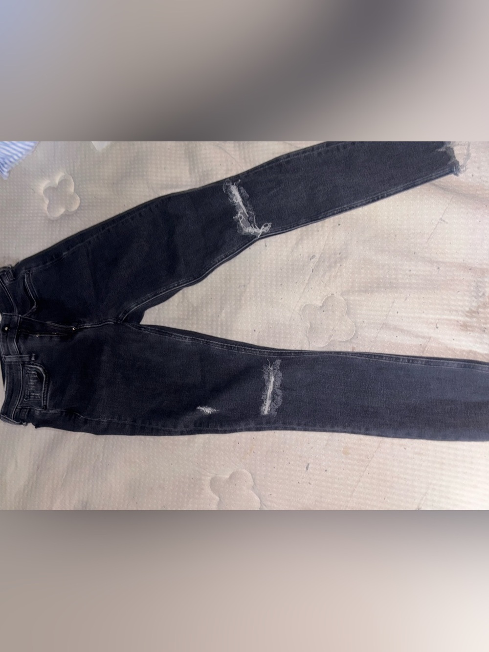 rag & bone Black Distressed Skinny Jeans